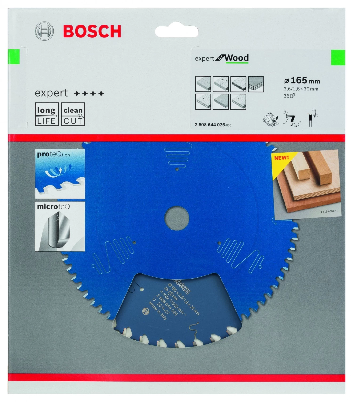 Bosch 2608644026 Expert Cirkelzaagblad - 165 X 30 X 36T - Hout - Carbide 4 Bosch 2608644026 Expert Cirkelzaagblad - 165 X 30 X 36T - Hout - Carbide - Afbeelding 2