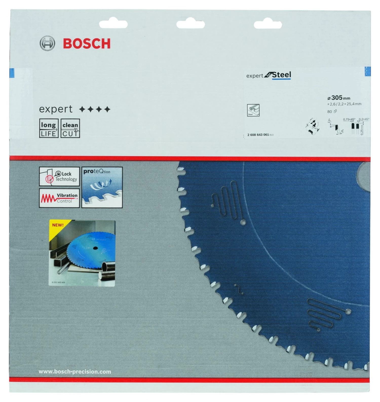 Bosch 2608643061 Expert Cirkelzaagblad - 305 X 25,4 X 80T - Metaal - Carbide 4 Bosch 2608643061 Expert Cirkelzaagblad - 305 X 25,4 X 80T - Metaal - Carbide - Afbeelding 2