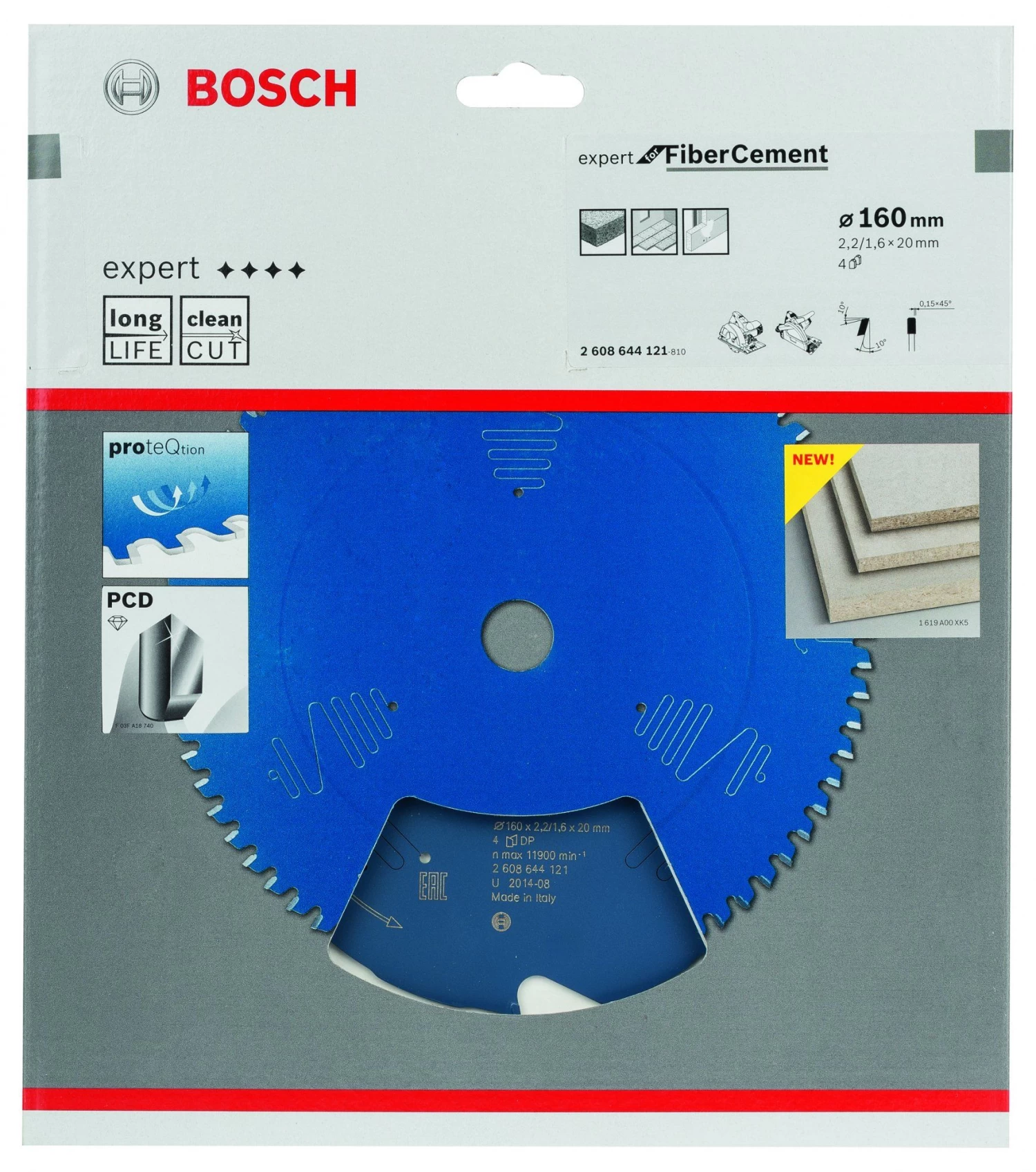 Bosch 2608644121 Expert Cirkelzaagblad - 160 X 20 X 4T - Vezelcement - Carbide 4 Bosch 2608644121 Expert Cirkelzaagblad - 160 X 20 X 4T - Vezelcement - Carbide - Afbeelding 2