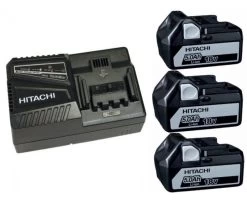 HiKOKI 714912 Powerpack 18V Li-Ion Accu Starterset (3x 5.0Ah) + Lader - 714912