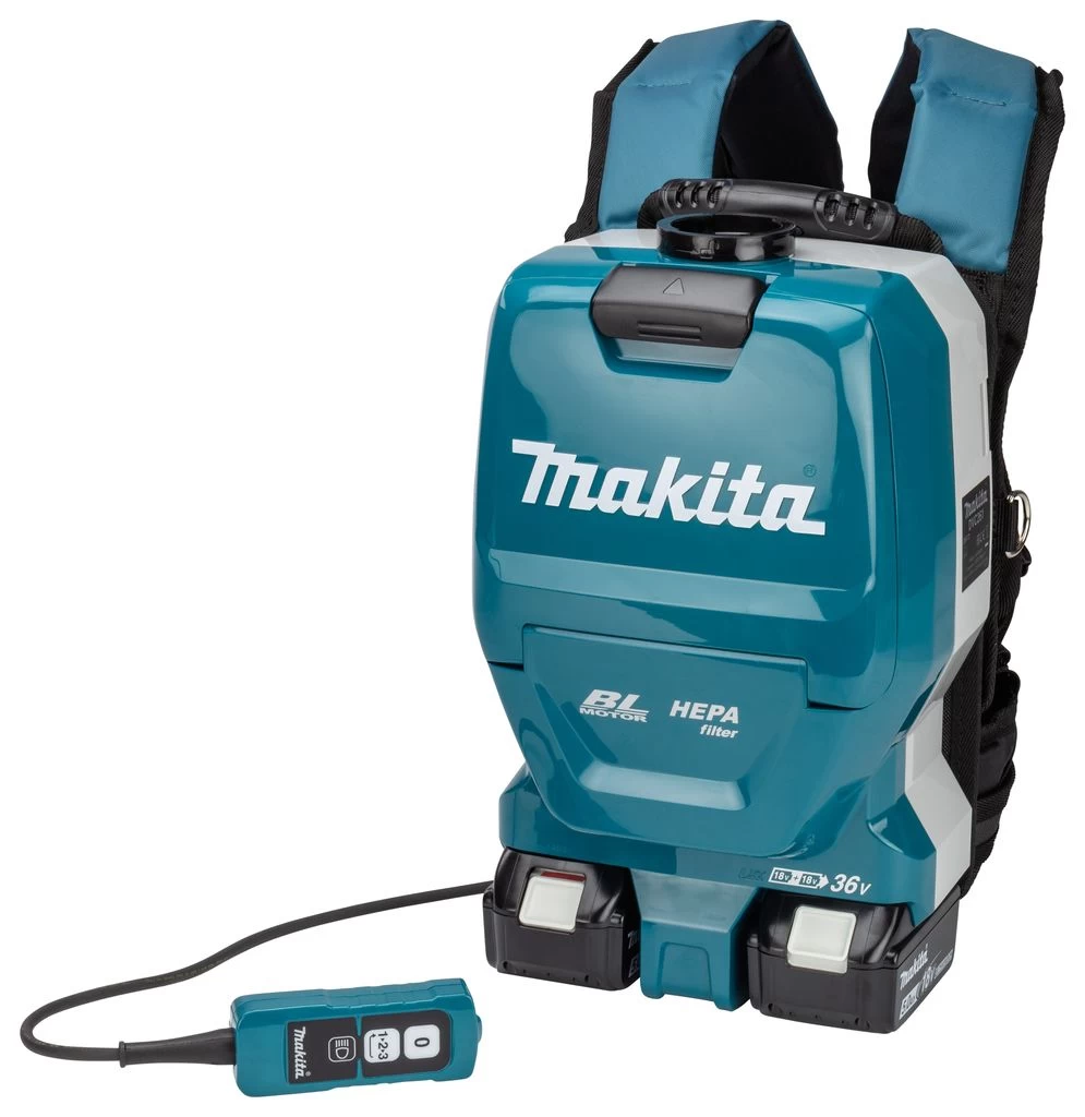 Makita DVC261TX11 2x18V Li-Ion Accu Rugstofzuiger Set (2x 5,0Ah) Incl. Accessoires - 120m³/uur - Koolborstelloos 4 Makita DVC261TX11 2x18V Li-Ion Accu Rugstofzuiger Set (2x 5,0Ah) Incl. Accessoires - 120m³/uur - Koolborstelloos - Afbeelding 2