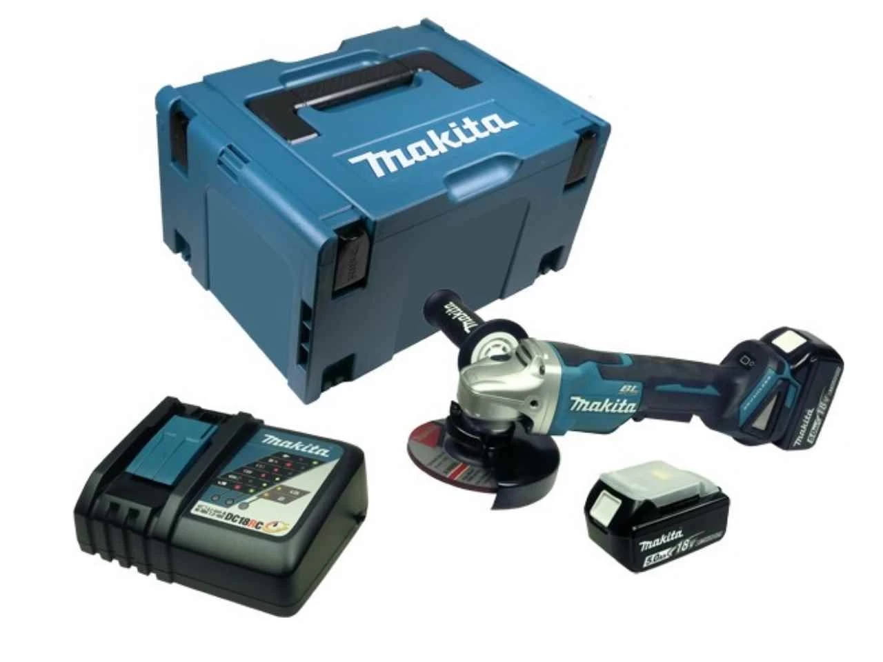 Makita DGA508RTJ 18V Li-Ion Accu Haakse Slijper Set (2x 5.0Ah Accu) In Mbox - 125mm - Koolborstelloos - Softstart 3 Makita DGA508RTJ 18V Li-Ion Accu Haakse Slijper Set (2x 5.0Ah Accu) In Mbox - 125mm - Koolborstelloos - Softstart