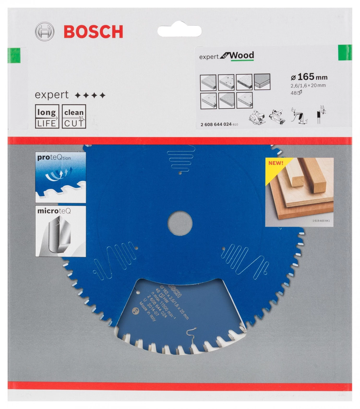 Bosch 2608644024 Expert Cirkelzaagblad - 165 X 20 X 48T - Hout - Carbide 4 Bosch 2608644024 Expert Cirkelzaagblad - 165 X 20 X 48T - Hout - Carbide - Afbeelding 2