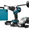 Makita DLX2157TJ1 18V Li-Ion Accu Klopboor-/schroefmachine (DHP481) & Haakse Slijper (DGA506) Combiset (3x 5.0Ah Accu) In Mbox -Tool Verkoop 82e75d128f5f70d45d8489d721361372