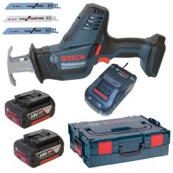 Bosch GSA 18 V-LI C 18V Li-Ion Accu Reciprozaag Set (2x 5.0Ah Accu) In L-Boxx - Snelwissel - 06016A5002