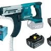 Makita DFR550RTJ 18V Li-Ion Accu Schroefautomaat / Bandschroefmachine Set (2x 5.0Ah Accu) In Mbox - 25-55mm -Tool Verkoop 8846a33605c10c372e82299e93be889a
