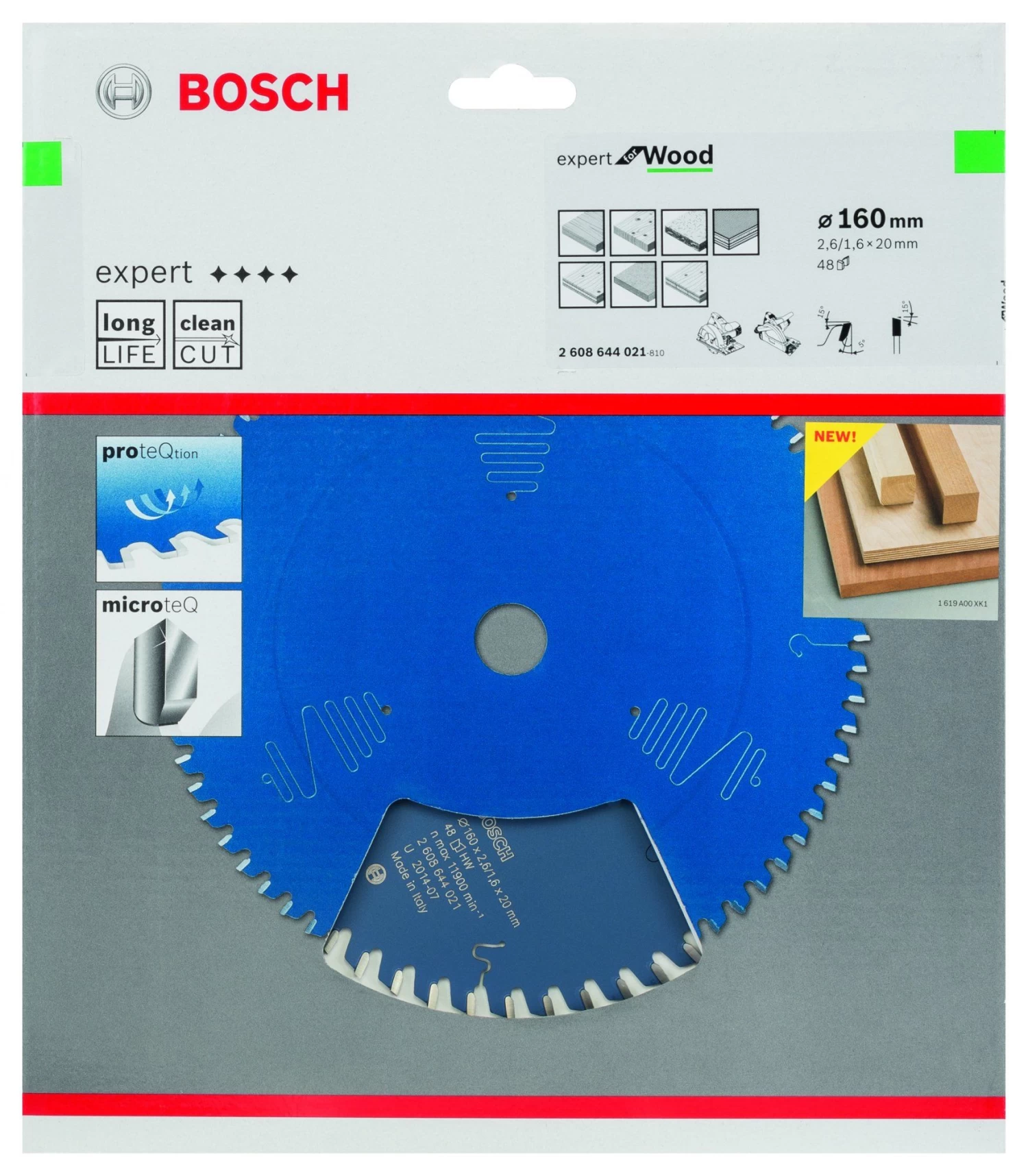 Bosch 2608644021 Expert Cirkelzaagblad - 160 X 20 X 48T - Hout - Carbide 4 Bosch 2608644021 Expert Cirkelzaagblad - 160 X 20 X 48T - Hout - Carbide - Afbeelding 2