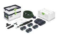 Festool CTLC SYS HPC 4,0 I-Plus 36V (2x18V) Li-Ion Accu Stofzuiger Set (4x 4.0Ah) -2400L/min - L-klasse - 576944