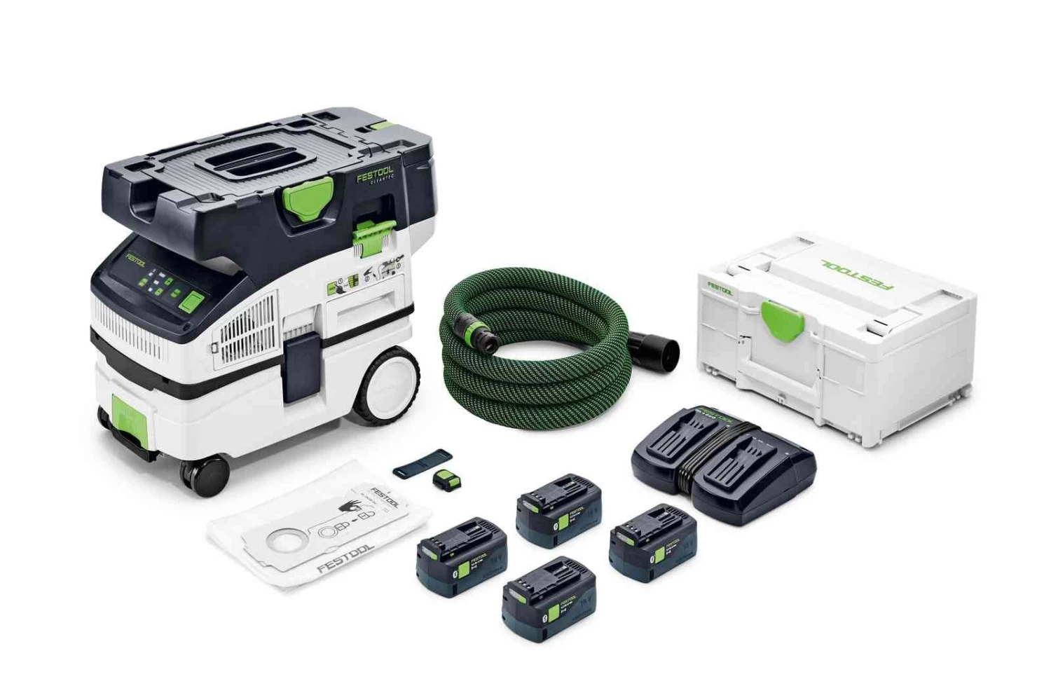 Festool CTLC MINI I-Plus 36V Li-Ion Accu Stofzuiger Set (4x 5.2Ah) - 3100L/min - L-klasse 3 Festool CTLC MINI I-Plus 36V Li-Ion Accu Stofzuiger Set (4x 5.2Ah) - 3100L/min - L-klasse