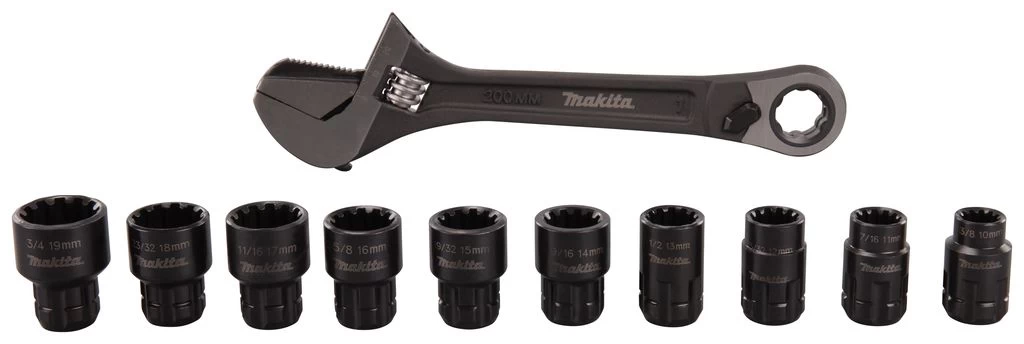 Makita B-65458 Moersleutel-/pijptang-/ratelset 11-delig 6 Makita B-65458 Moersleutel-/pijptang-/ratelset 11-delig - Afbeelding 4