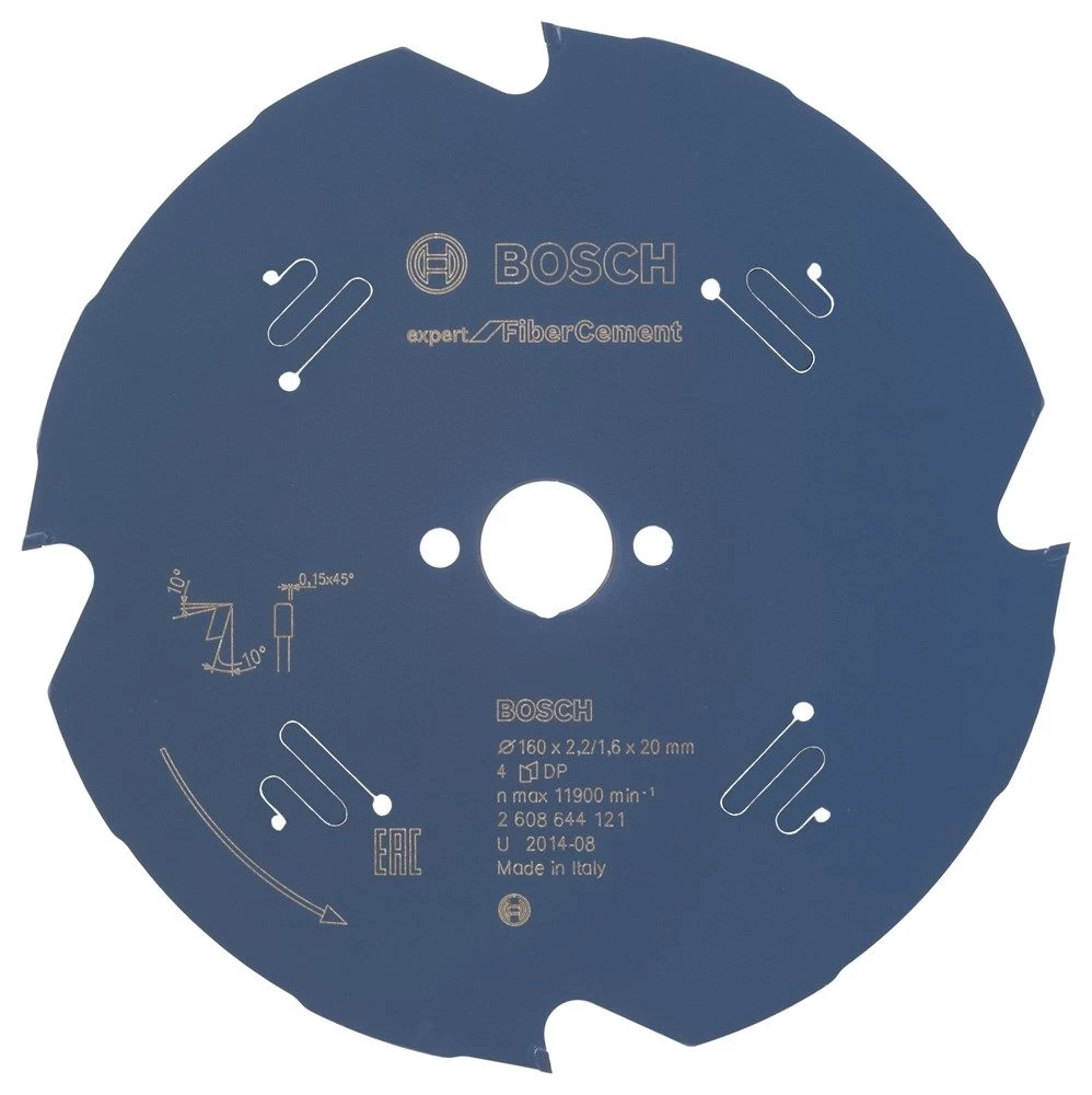 Bosch 2608644121 Expert Cirkelzaagblad - 160 X 20 X 4T - Vezelcement - Carbide 3 Bosch 2608644121 Expert Cirkelzaagblad - 160 X 20 X 4T - Vezelcement - Carbide