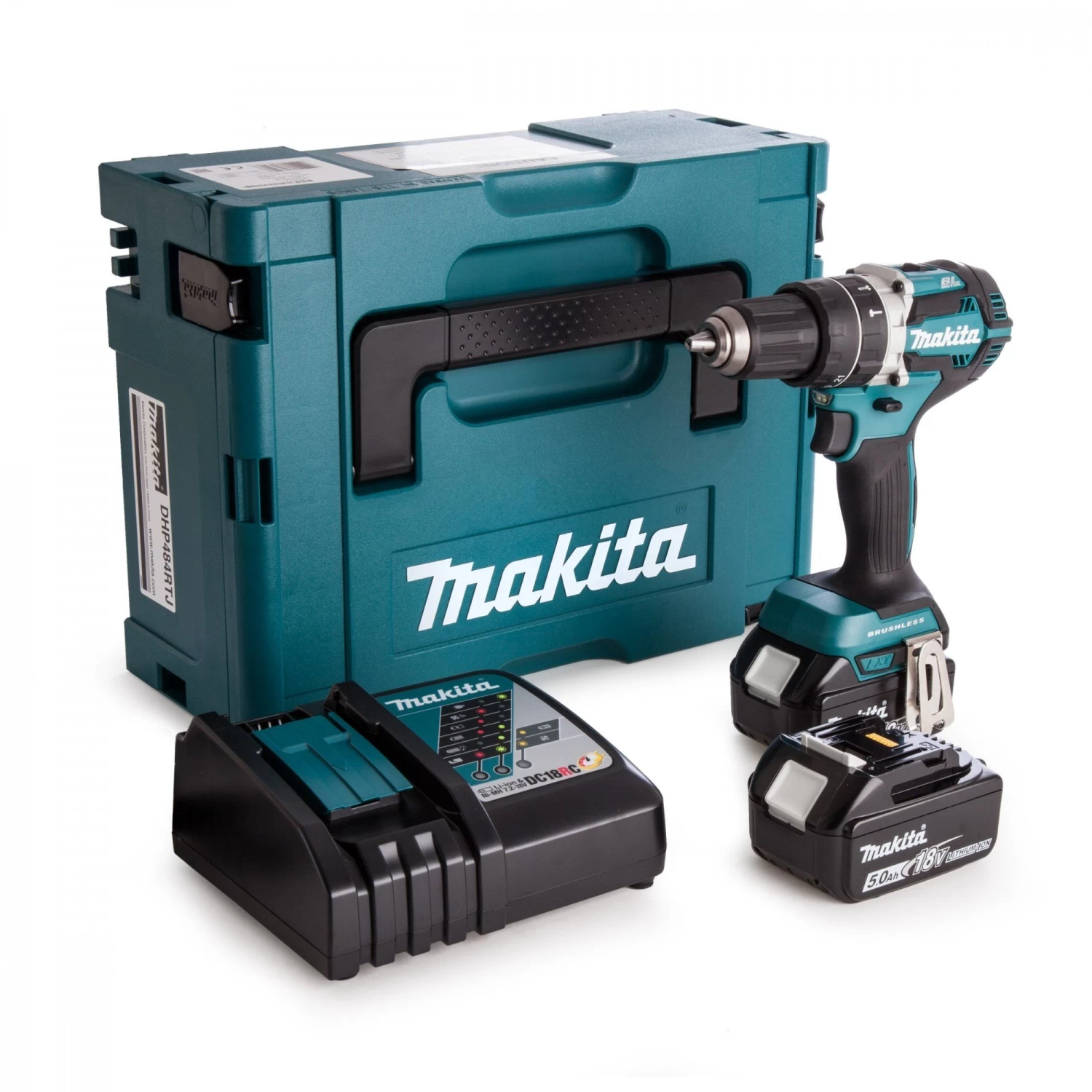 Makita DHP484RTJ 18V Li-Ion Accu Klopboor-/schroefmachine Set (2x 5.0Ah Accu) In Mbox - Koolborstelloos 3 Makita DHP484RTJ 18V Li-Ion Accu Klopboor-/schroefmachine Set (2x 5.0Ah Accu) In Mbox - Koolborstelloos