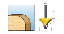 Makita D-11190 Afrondfrees Met Kogellager - 18,7mm - 8mm