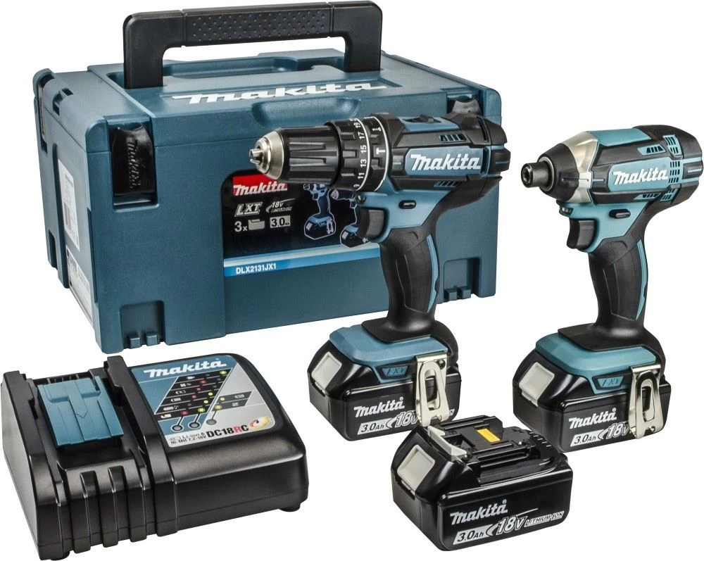 Makita DLX2131JX1 18V Li-Ion Accu Klopboor-/schroefmachine (DHP482) & Slagschroevendraaier (DTD152) Combiset (3x 3.0Ah Accu) In Mbox 3 Makita DLX2131JX1 18V Li-Ion Accu Klopboor-/schroefmachine (DHP482) & Slagschroevendraaier (DTD152) Combiset (3x 3.0Ah Accu) In Mbox